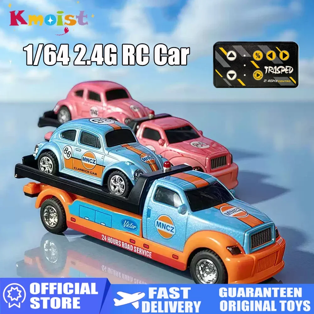 Remote Control Car Mini Pickup Trailer Set Alloy Toy Car Children's Wholesale 1/64 Speed Mini Remote Control Car Toys Boys Gifts