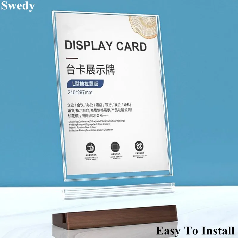 A6 10x15cm Double Sided Acrylic Sign Holder Display Stand Price Label Table Menu Flyer Paper Holder Photo Picture Poster Frame
