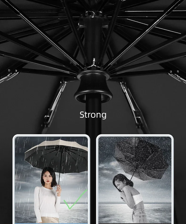 2026 Lightweight Large Umbrella with Logo Strong Frame Adults Easy Auto Open/Close Button Windproof Travel Umbrellas