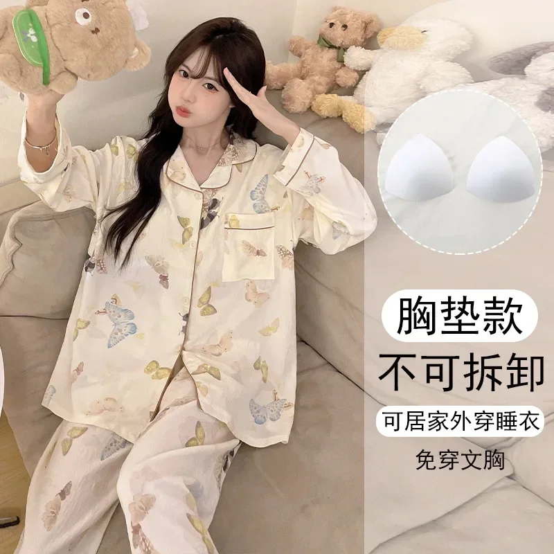 بيجامة سانريو ربيعية غير رسمية مكونة من قطعتين ملابس منزلية هالو كيتي ملابس منزلية سانريو بيجامات هالو كيتي الكرتونية اللطيفة