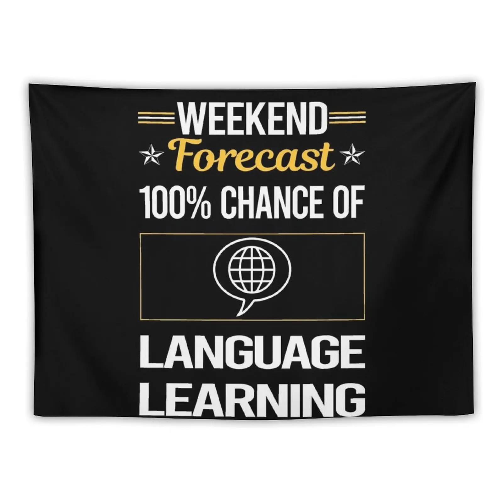 Funny Weekend Forecast Language Learning Tapestry On The Wall Home Supplies Wall Tapestries Carpet On The Wall Tapestry