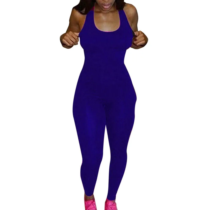 Female Jumpsuit And Rompers Women Sport Yoga Fitness Jumpsuit Sexy Sleeveless Vest Bodysuit Slim Casual One Piece Bodysuit