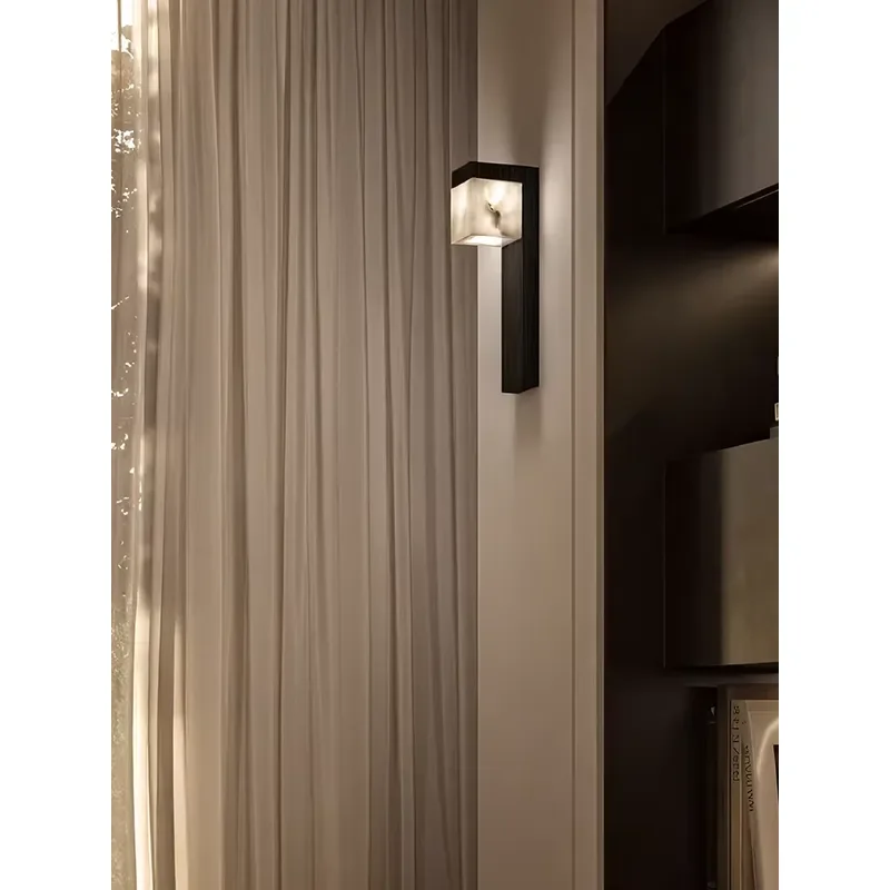French Medieval Alabaster Atmosphere Wall Lamp for Living Room Bedroom Corridor Staircase LED for Creating Italian Villa Feel