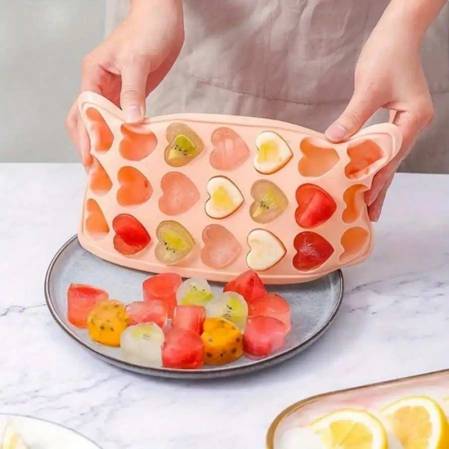 Heart-Shaped Ice Cube Mold, Multifunctional Removable Ice Cube Tray with Lid, Cocktail Ice Cube Tray, Kitchen Essential