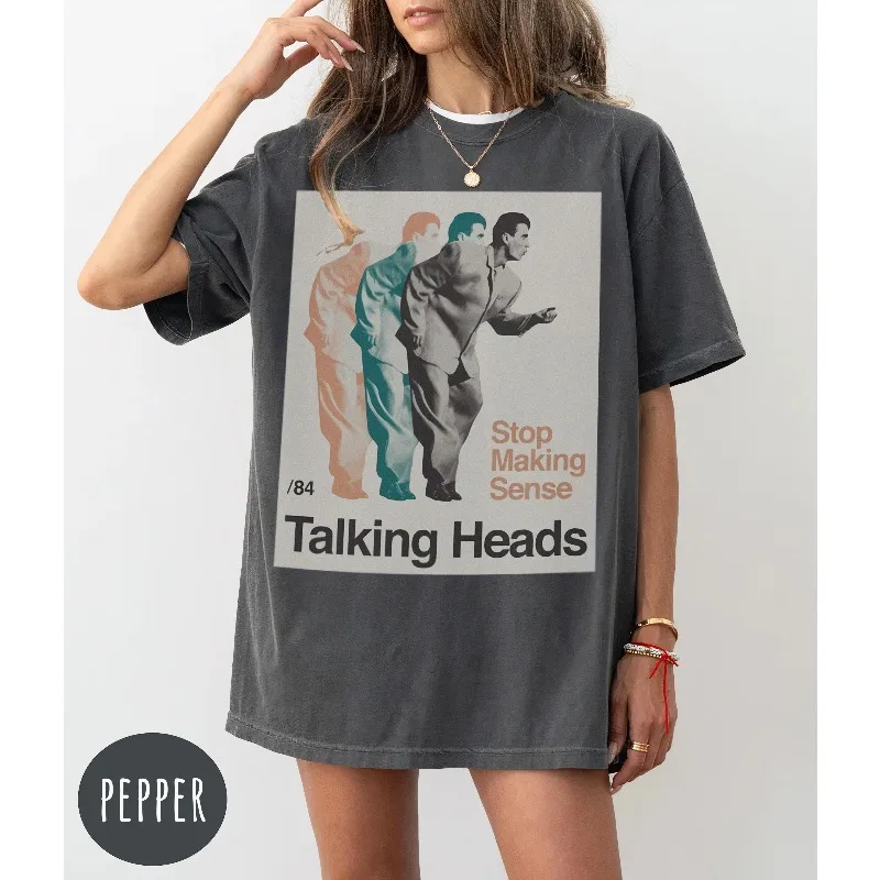 Talking Heads T-shirt: Retro Rock Band T-shirt, Women's T-shirt, Suitable for All Seasons, Unisex, Retro Harajuku Style T-shirt