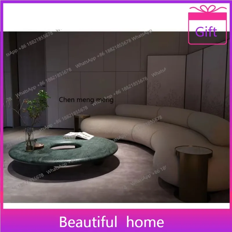 

Natural marble luxury stone Heshi bi coffee table, Ping An buckle living room clubhouse, Tianxin table H