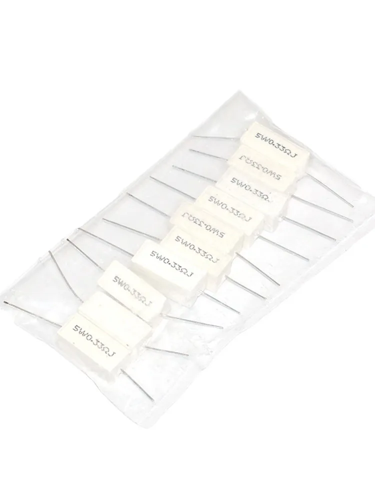10pcs 5W 5% Cement Resistor Power Resistance 0.47 4.7 47 470 R Ohm  4K7 47K 0.47R 4R7 47R 470R