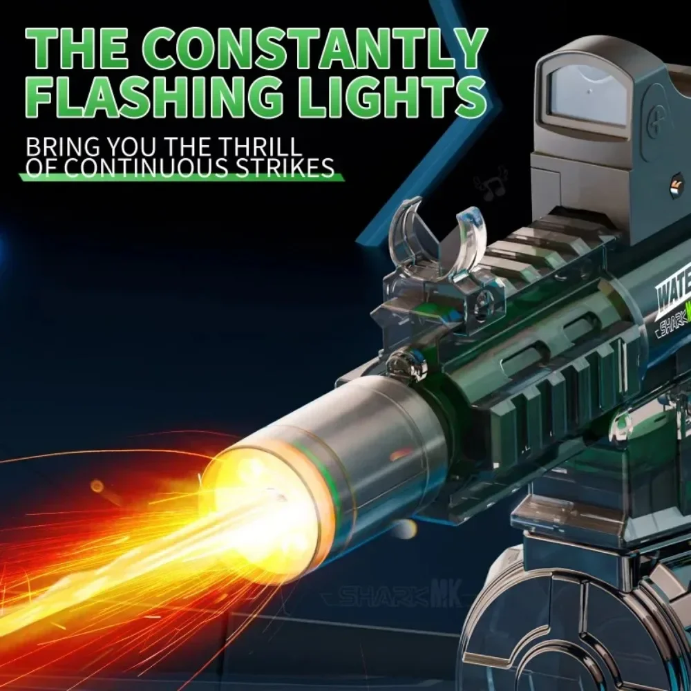 لعبة مسدس مياه للرماية الكهربائية للبالغين في الصيف في الهواء الطلق مع بخاخات خفيفة وتأثير اللهب هدايا رذاذ الماء القوية للأولاد #3