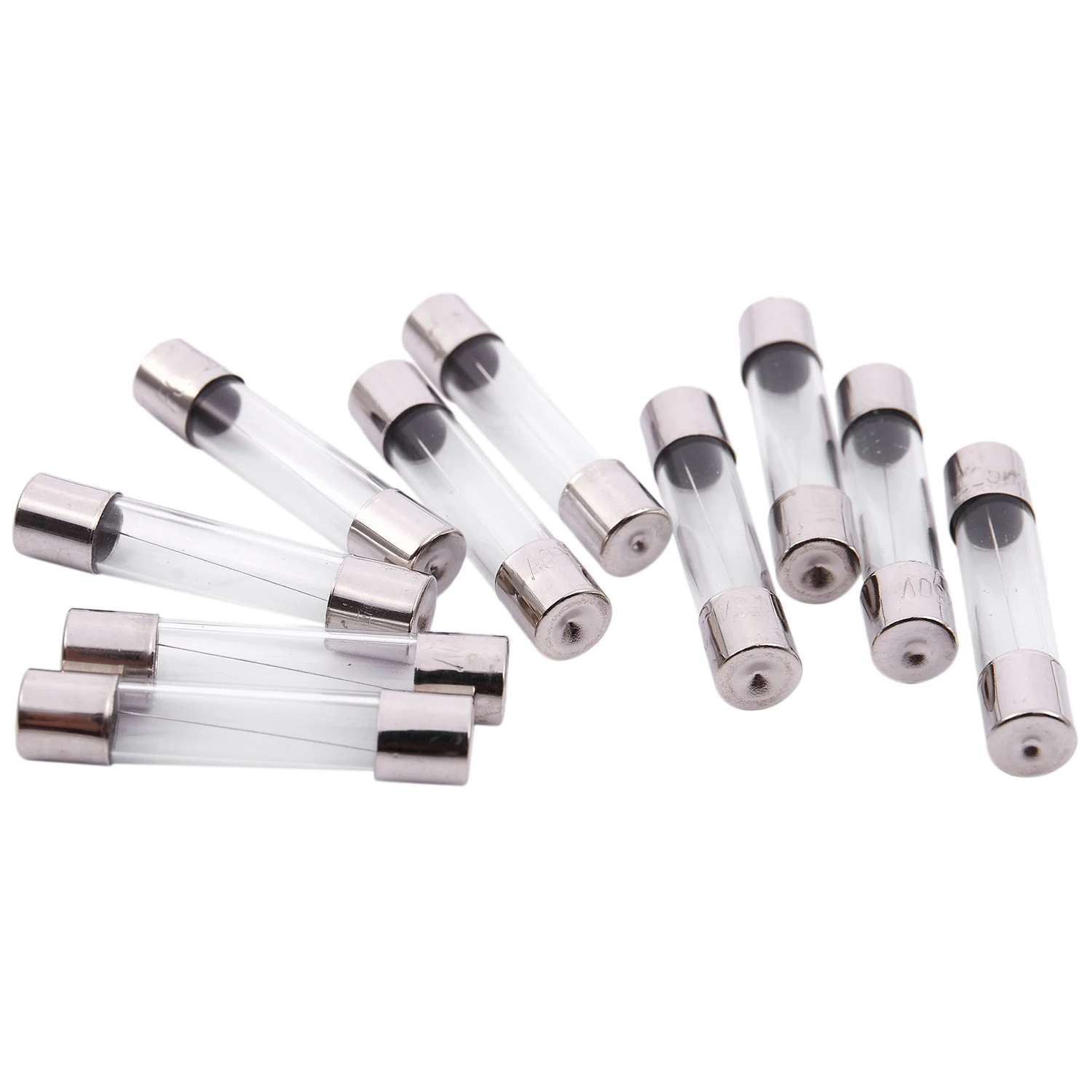 AT42 10 Pcs Fast Blow Type Glass Tube Fuses 6x30mm 250V 3Amp