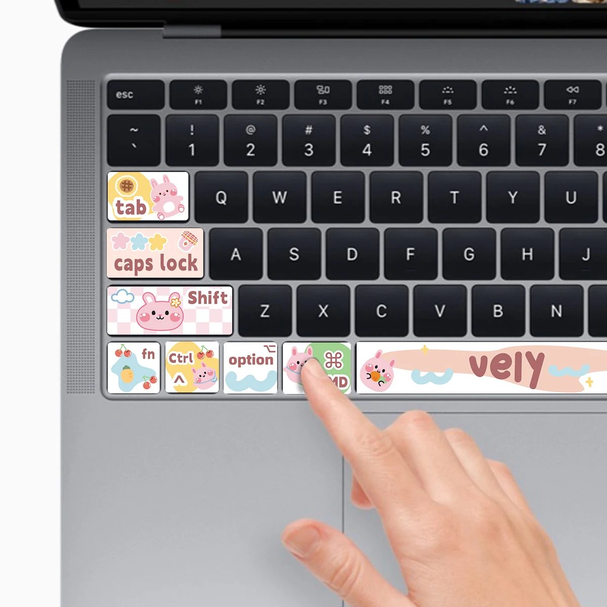1/3PCS Cute Cartoon Series Bunny, Kitten Pattern, Laptop Part of the Keyboard Skin Stickers