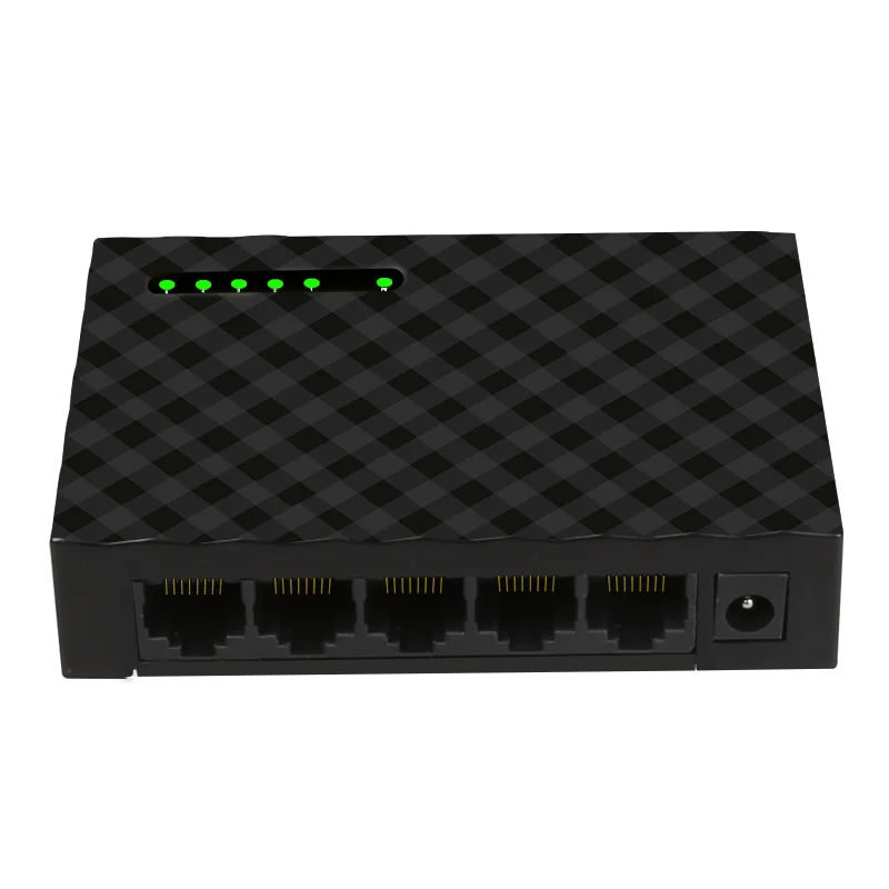 10PCS 5 Port 1G Unmanaged Ethernet Switch SOHO Switch Wall-mounted Plastic Case