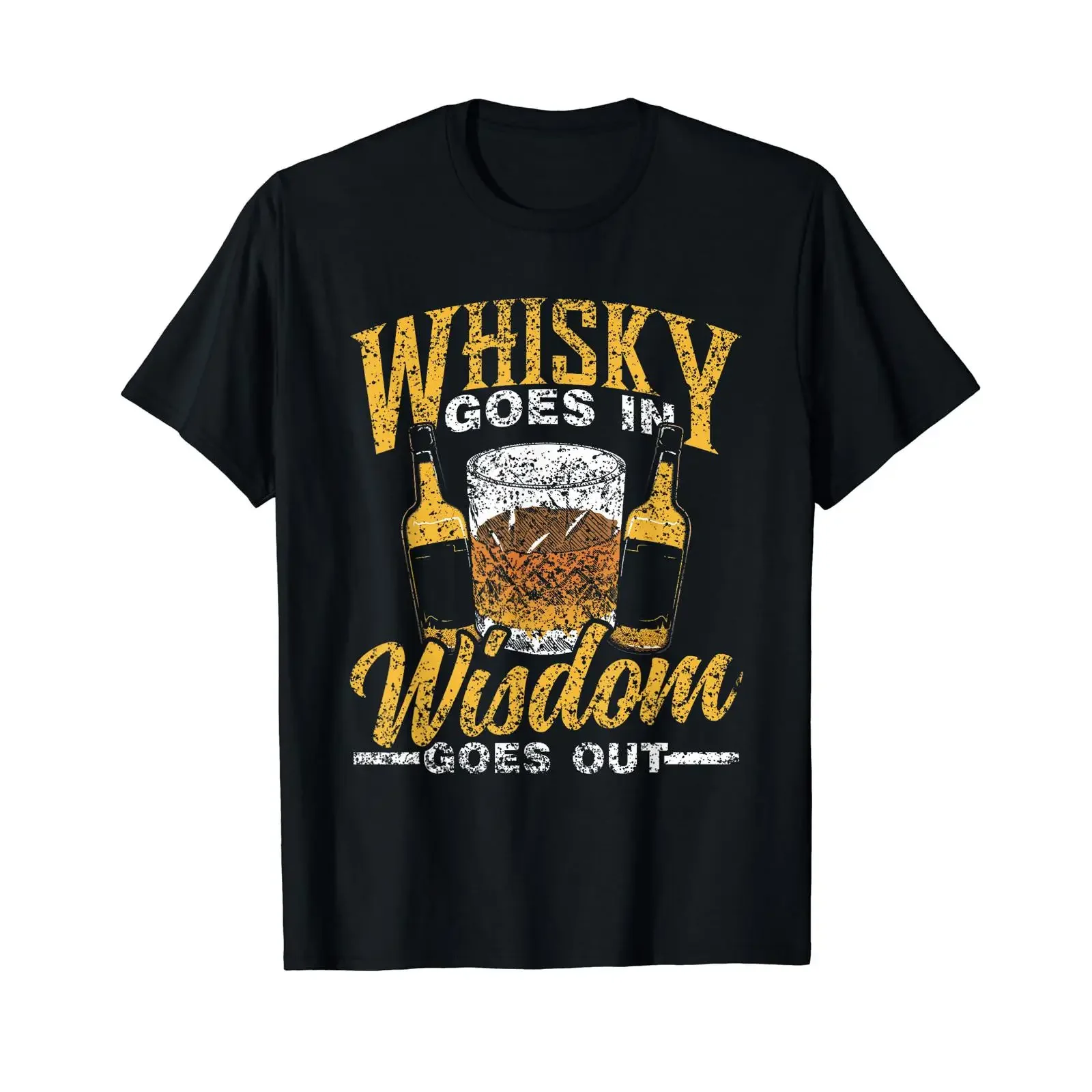 Whisky Between Wisdom Spell Drinking Whiskey Drinker T Shirt Black S vintage Washed Breathable designer clothes Unisex