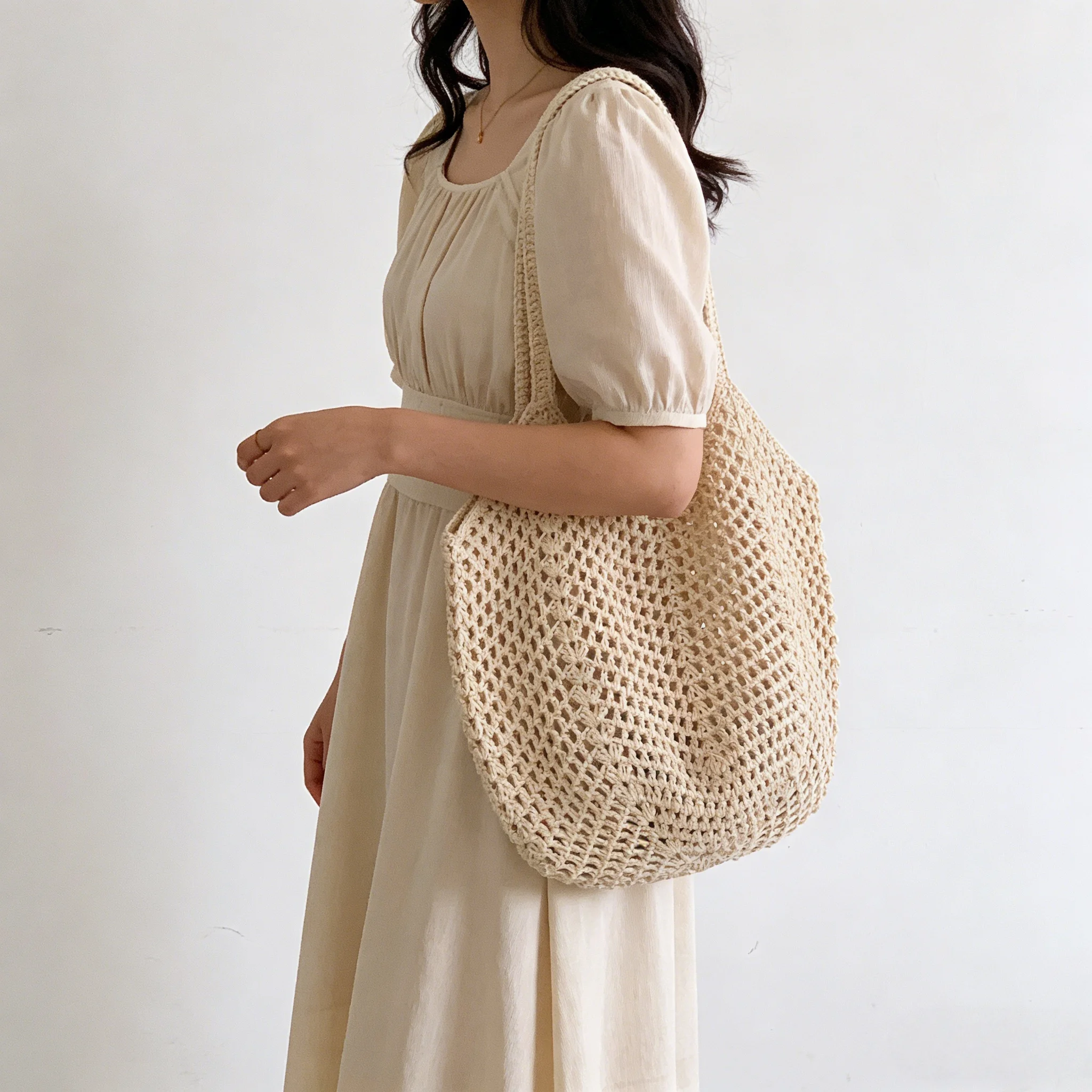 Beach Bags for Women - Women B - Reusable Straw ulasan dan harga
