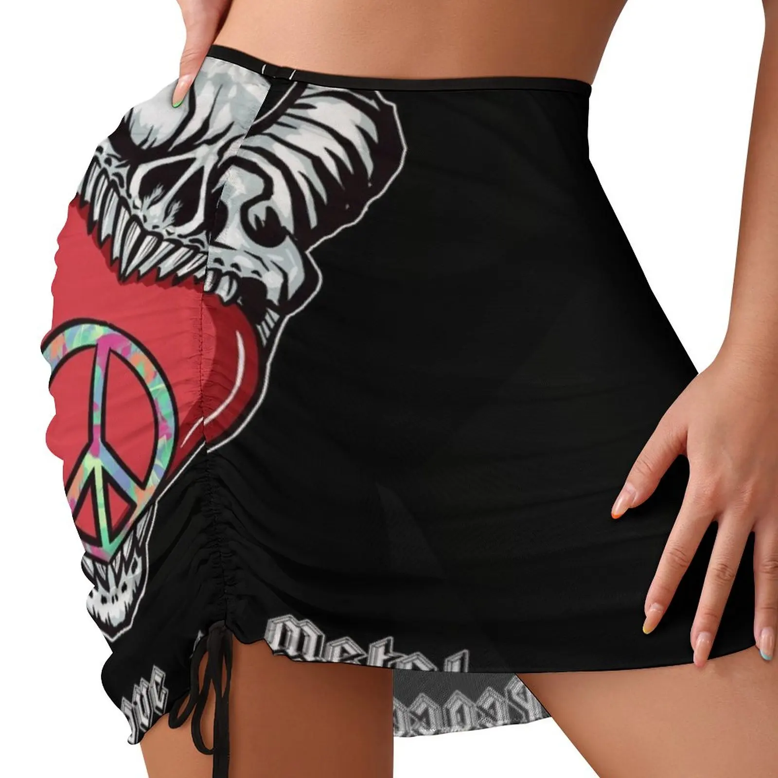 

Peace Love & Metal Beach Skirt short skirt sexy short Beach Skirts Short women′s skirts