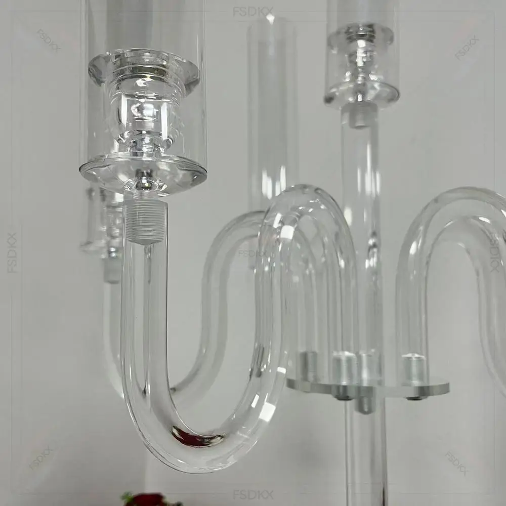 FSDKX Decorations Luxury Clear Crystal Beaded Cake Display Stands Set with Mirror for Wedding Event Party Table Centerpieces