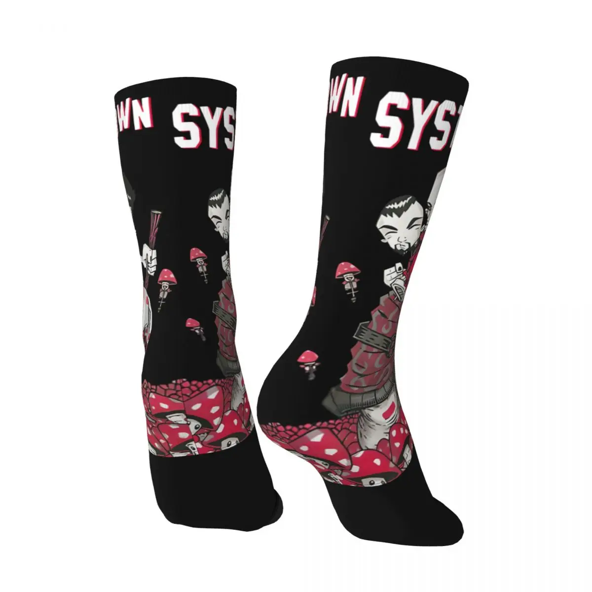 Happy Funny Men's compression Socks System Of A Down Cartoon Vintage Harajuku System Of A Down Hip Hop Novelty Seamless Crew