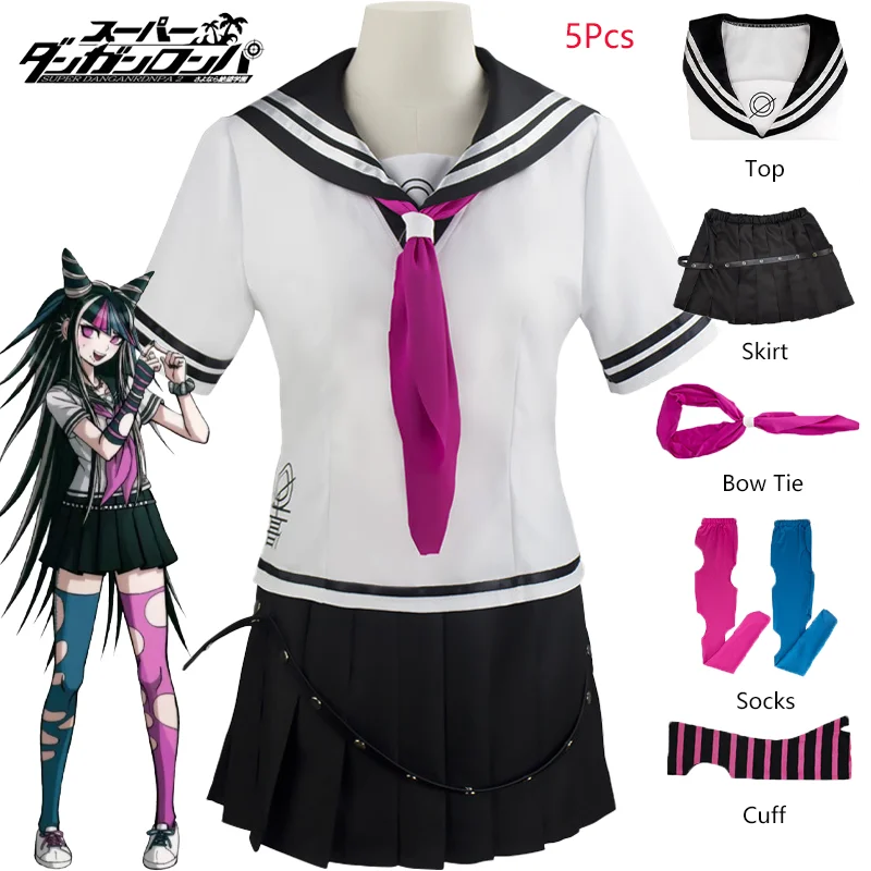 Danganronpa Mioda Lbuki Cosplay Costume Sailor Suit JK Dress School Uniform Halloween Carnival Party Role Play for Girls Anime