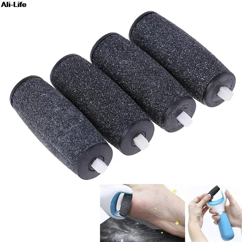 เครื่องมือดูแลเท้าขัดเงา4ชิ้นใหม่หัวเสียบสำหรับขจัดผิวแข็งลูกกลิ้งเปลี่ยนสำหรับตะไบกอเครื่องมือดูแลเท้า