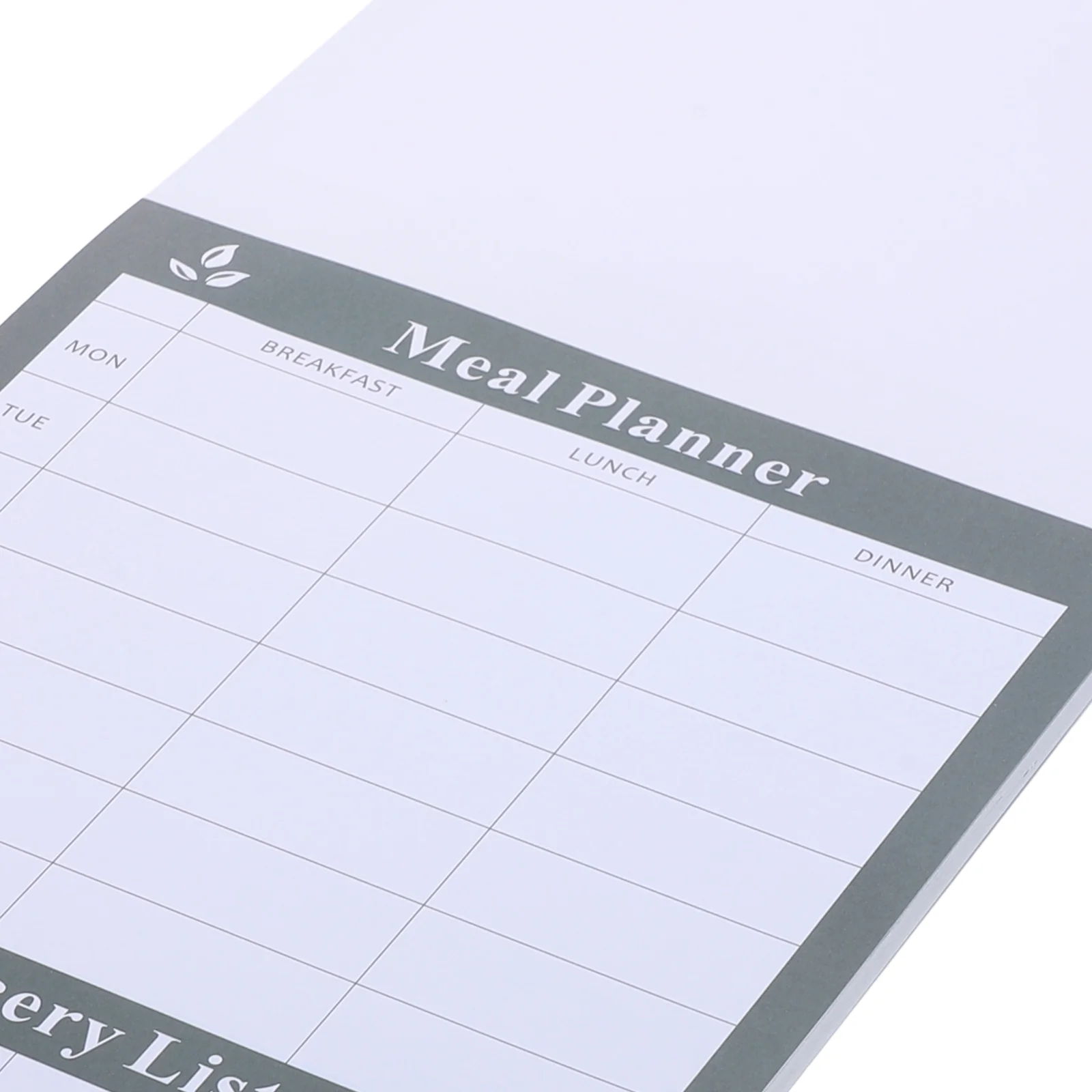 Weekly Calendar Meal Planner White Notebook Tearable Shopping List Household for Food