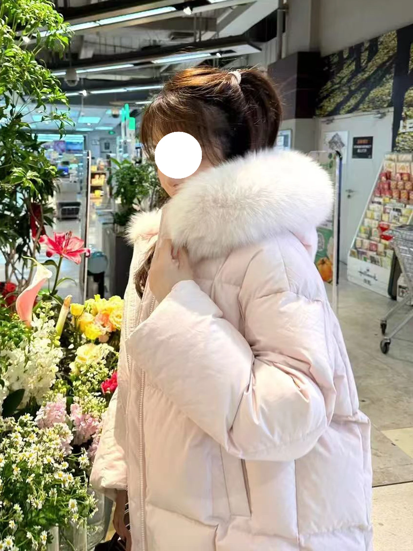 Sli Thiened-abrigo de invierno de talla pequeña para mujer, chaqueta acolchada de algodón con cuello de piel grande, estilo coreano, 2025