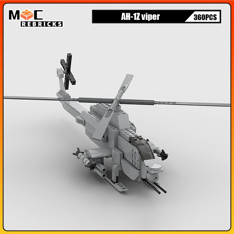 MOC Militaire Serie Bouwstenen A129 Mangusta Bell AH-1Z Viper Aanval Helikopter Model DIY Technologie Bricks Speelgoed Kerstcadeaus