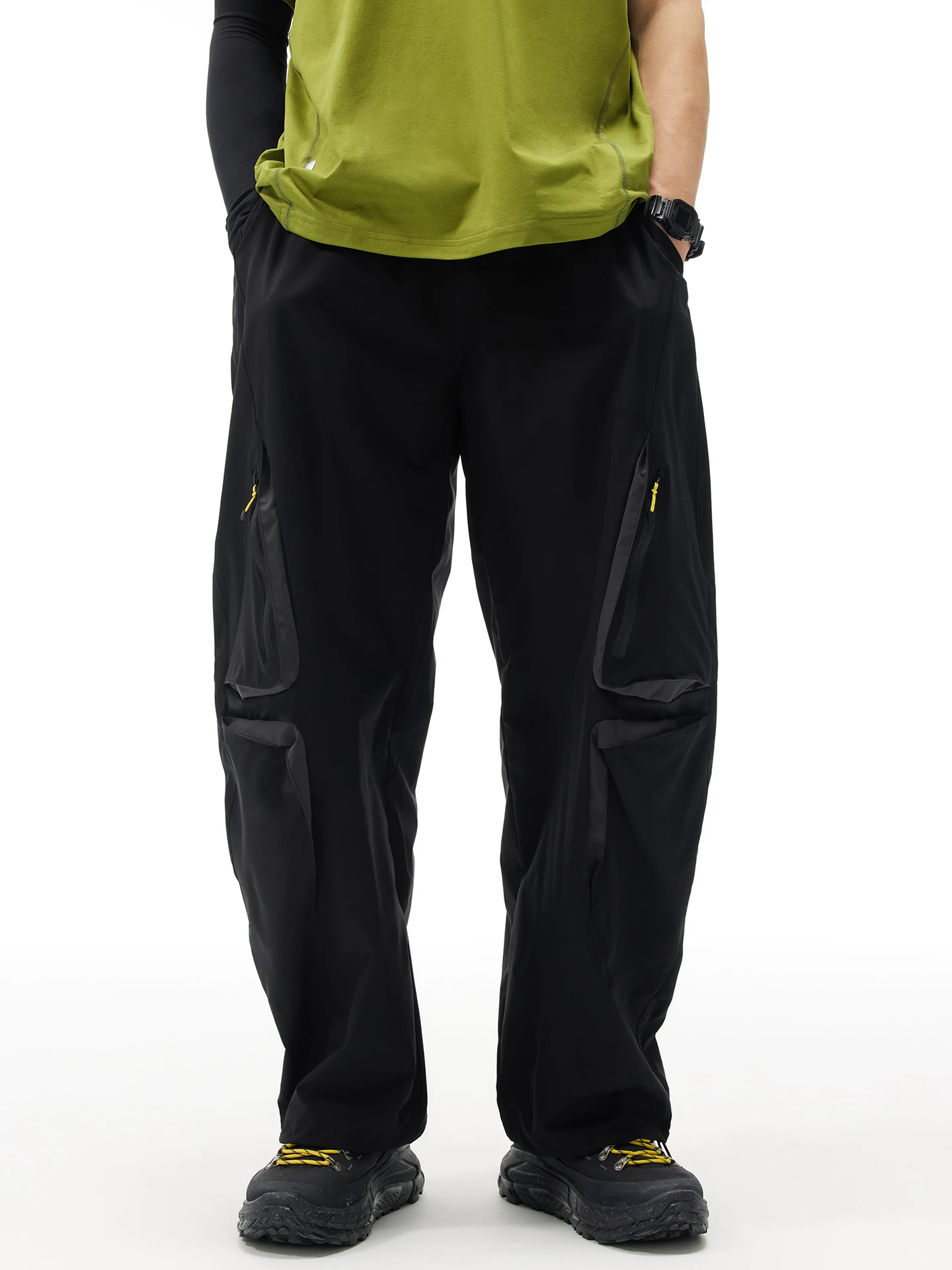 

NTED Mountain Series Men's Outdoor Sports Patchwork Color Knife Pants Spring Large ket Dstring Casual Work Long Trousers