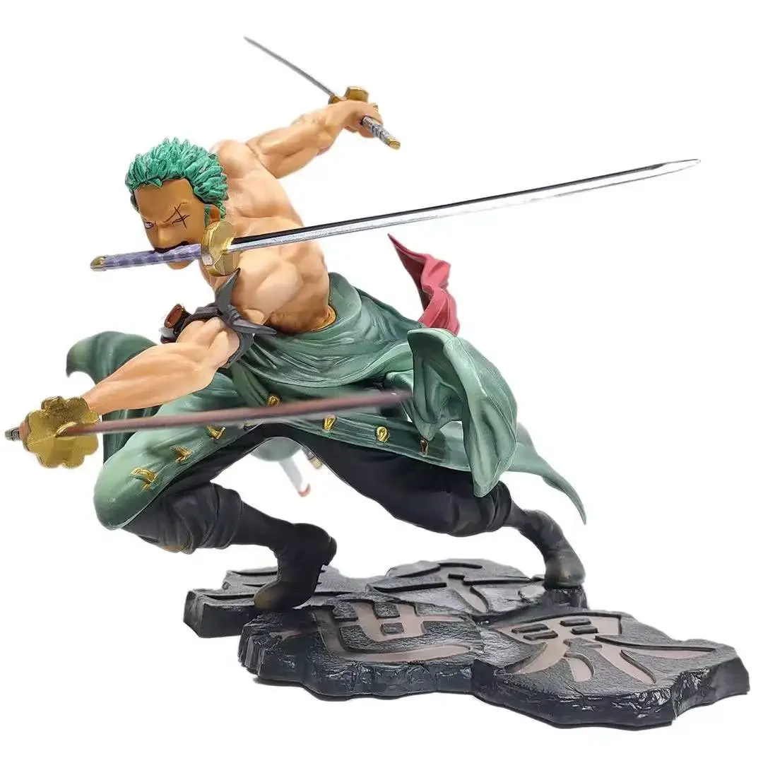 10cm High One Piece Figure Three Swords Roronoa Zoro Action Figures Anime Statue PVC Collection Model Kids Toys Gift Pupets