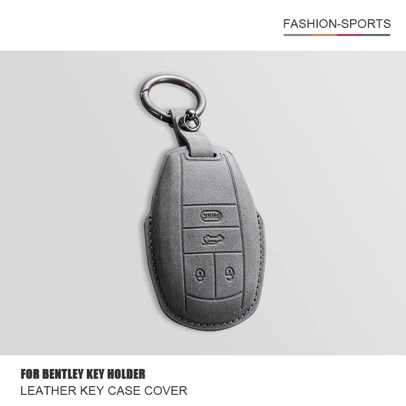 

For Bentley Bentayga Continental Flying Spur Mulsanne PHEV Continental GT Leather Key Case Cover Fob Shell Keychain Accessorie