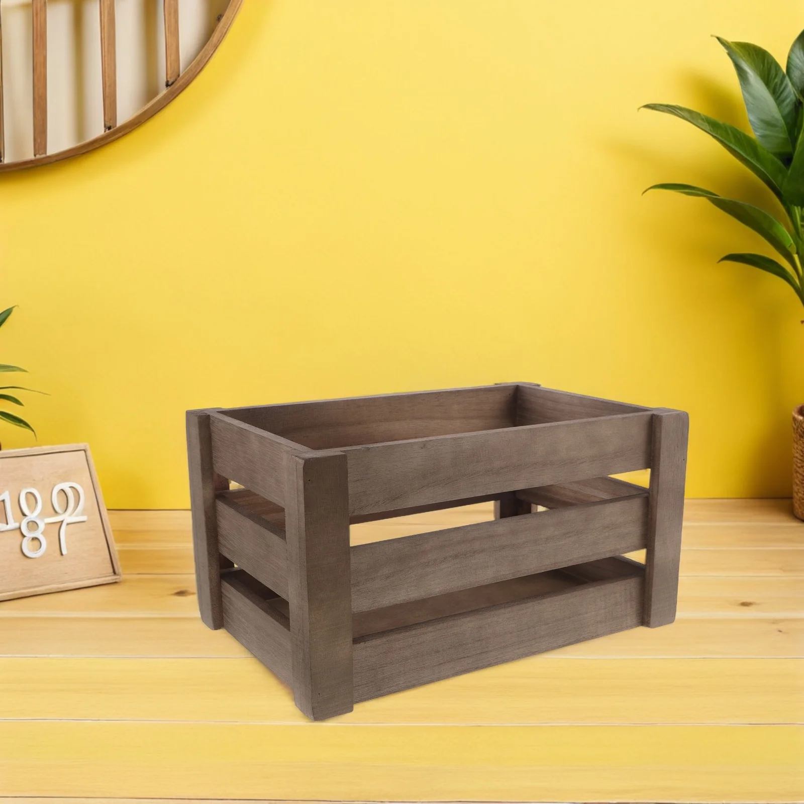 

Vintage Storage Box Distressed Wooden Crate For Rustic Fruit Vegetable Organization Farmhouse Kitchen Decor Basket Holiday