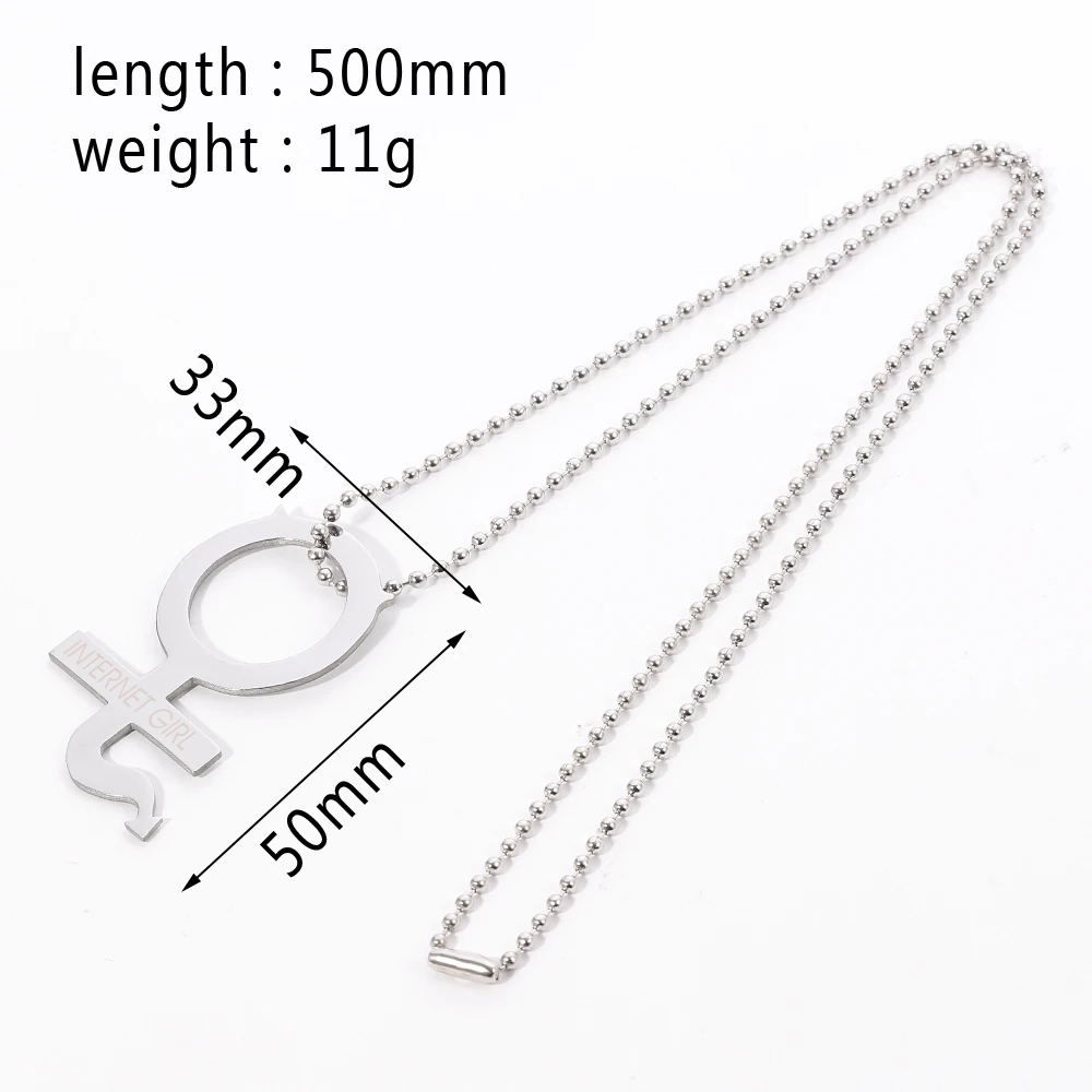 Harajuku Hip-Hop Punk Cat Necklace Exquisite Lettering Unisex Stainless Steel Pendant Fashion Jewelry Accessory view 5