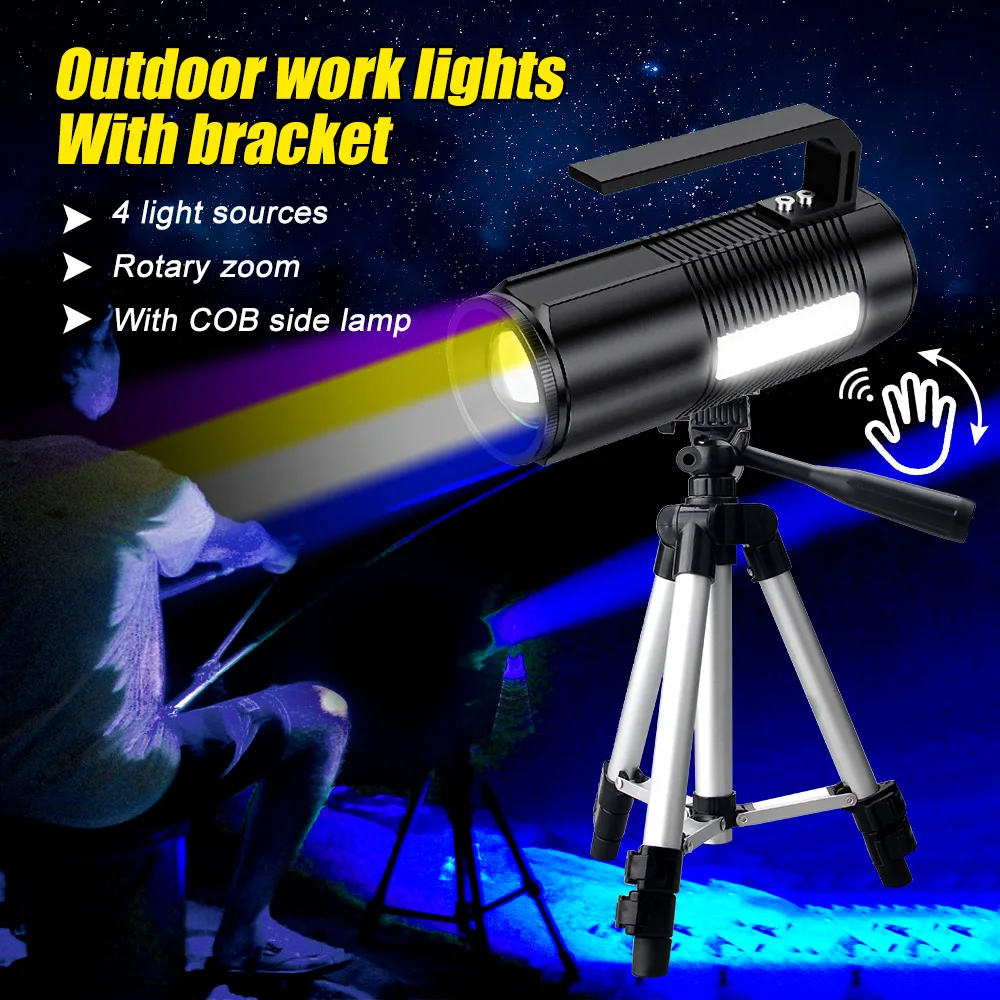 Fishing Light Attractor Fishing Searchlight Fishing Light Spotlight For Hunting 30W 10000mAh Super Bright Lamp Outdoor Emergency