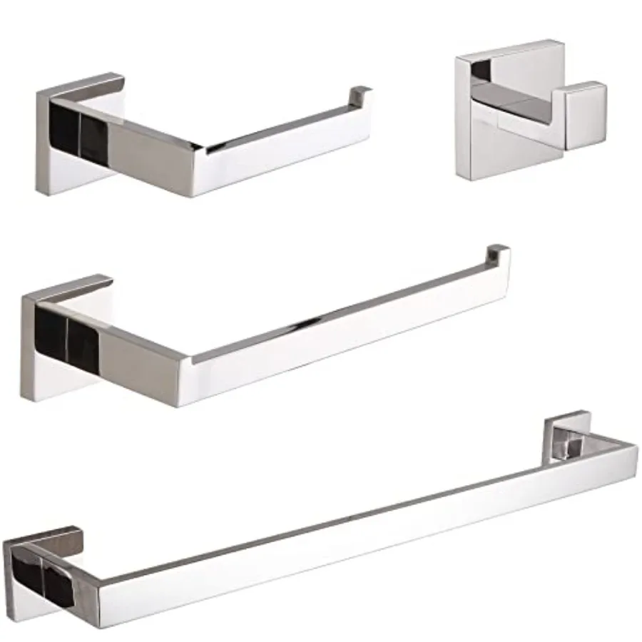 

Premium Stainless Steel 4 Pieces Bathroom Hardware Accessories Set Wall Mounted Towel Bar Set