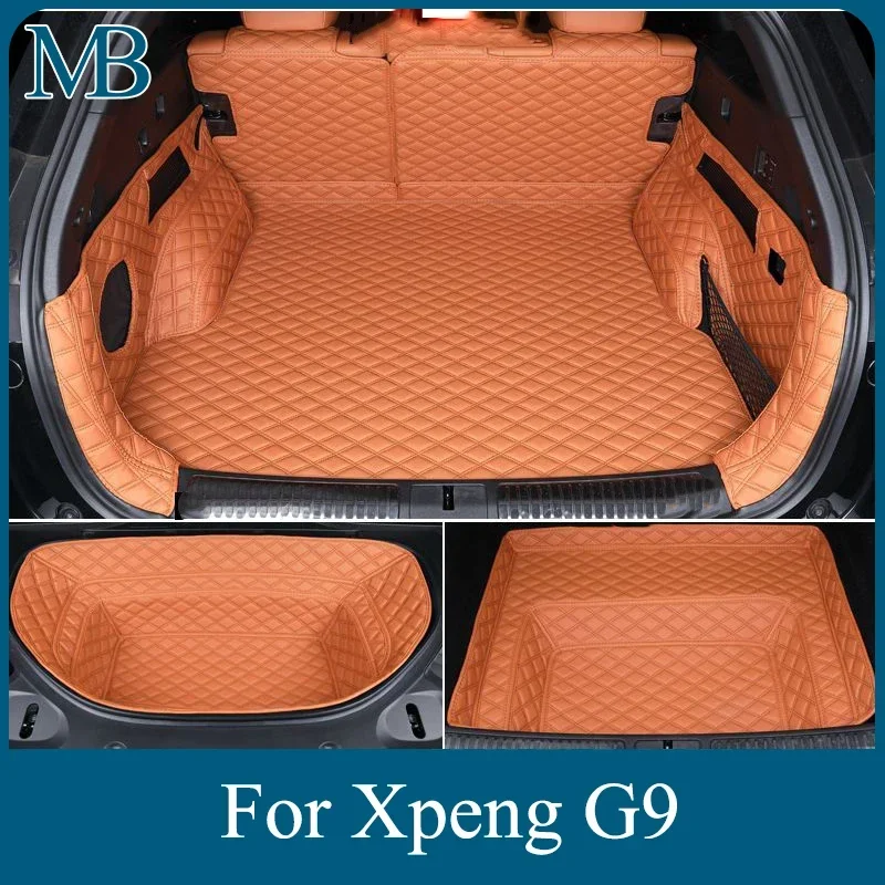 Для Xpeng G9 передняя и задняя накладка, аксессуары 2024, кожаный коврик для багажника, кошка, внутренняя модификация, часть чехла, авто вкладыш для груза