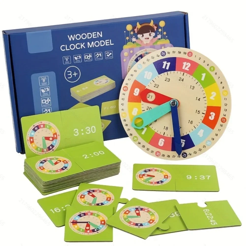 

Baby Montessori Toys Wooden Clock Hour Minute Second Cognition Time Learning Teaching Aids Educational Toys For Children