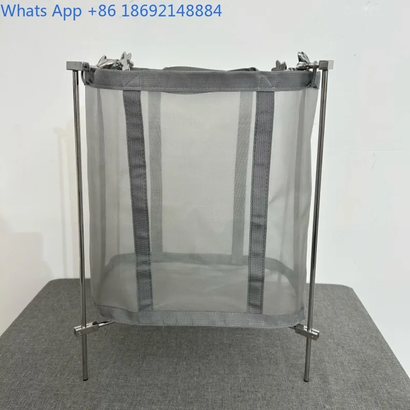 Stainless Steel Square Optical Dirty Laundry Basket Japanese Style Large Capacity Bedroom Foldable Portable Dirty Storage Basket