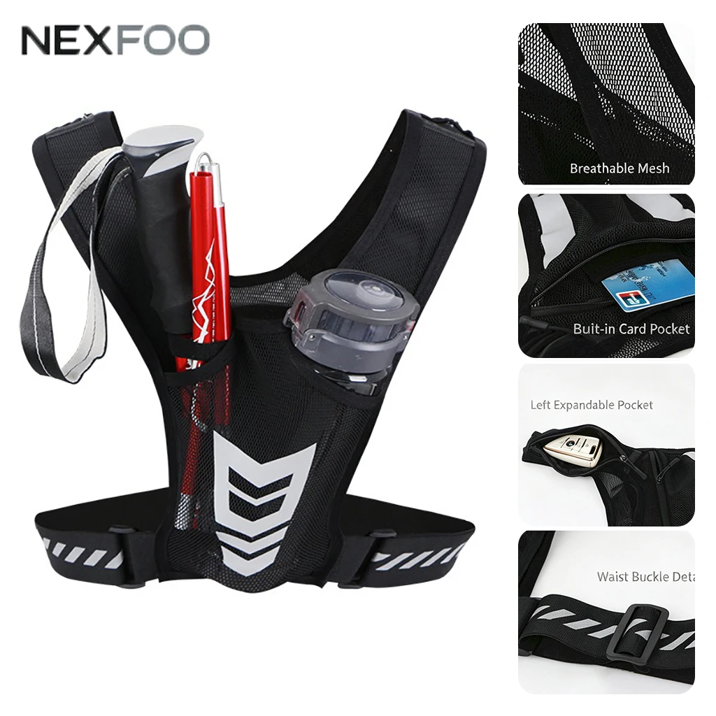 Multifunctional Sports Running Vest Bag Breathable Reflective Night Run Phone Chest Holder Adjustable Pack for Jog Hike Cycling