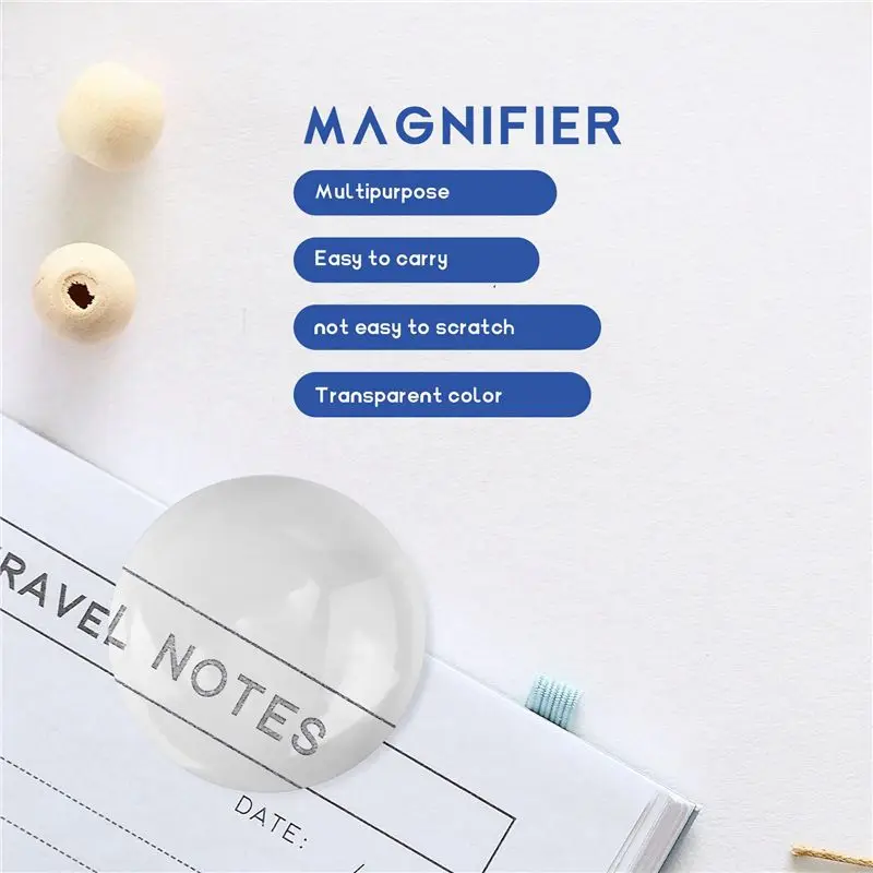 QWE-10Pcs 2 Inch Magnifying Dome - Portable Paperweight 8X Magnifier Clear Reading Aid Magnifying Glass Dome Easy To Glide