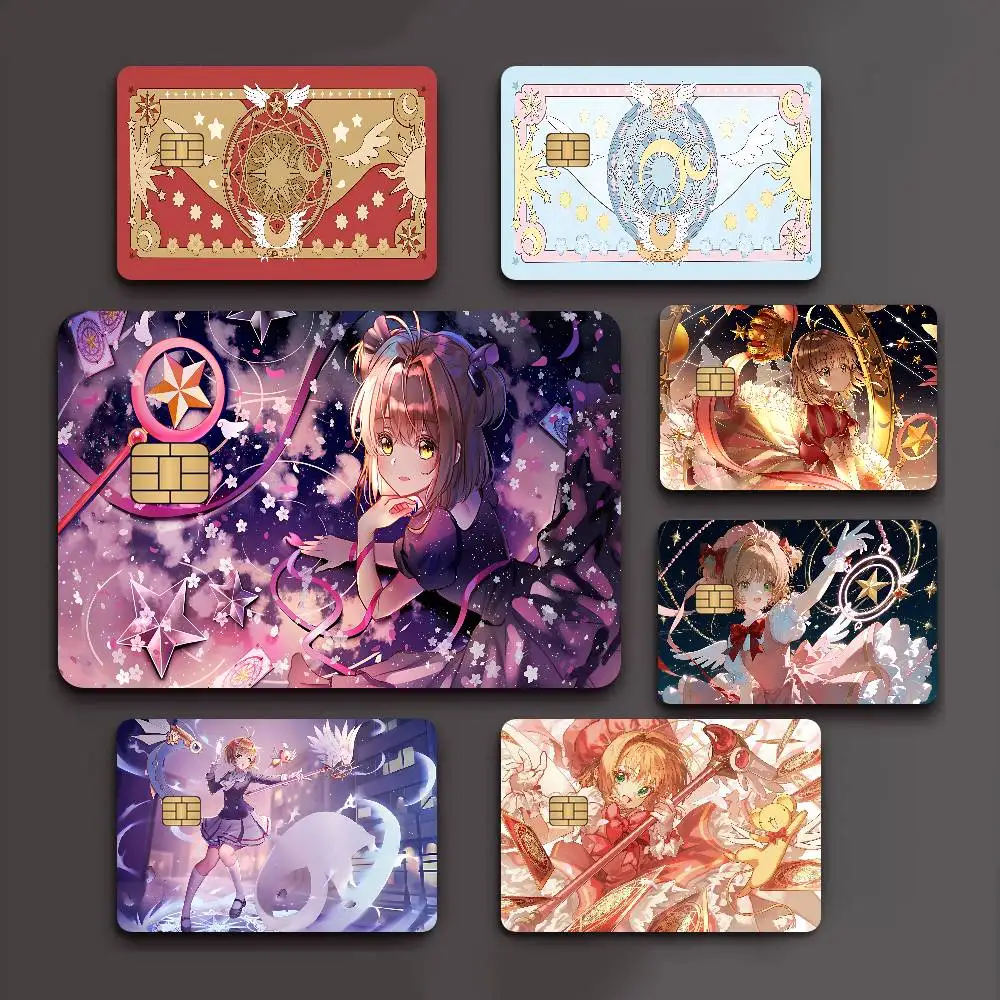Cardcaptor Anime Sakura Fashion Matte Gold Silver Black Matte Film Skin Sticker Tape for Bank Credit Debit Card