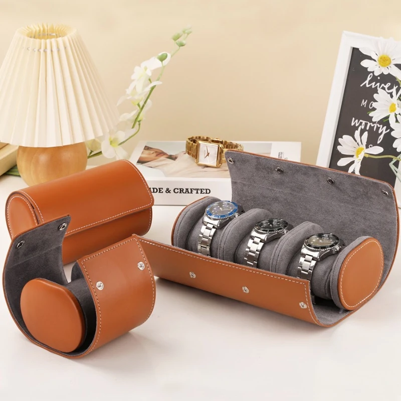 Watch Roll Storage Box Mechanical Protection Dust Proof Leather Case Luxury Watches 1 2 3 Slots Luxury Bit Travel Portable Gifts