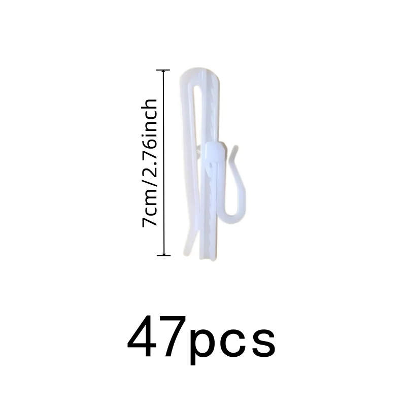 47 pcs Easy Install Simple Setup 7cm Raise Lower Curtain Clips, great for Blinds Installation, Strong Load Support