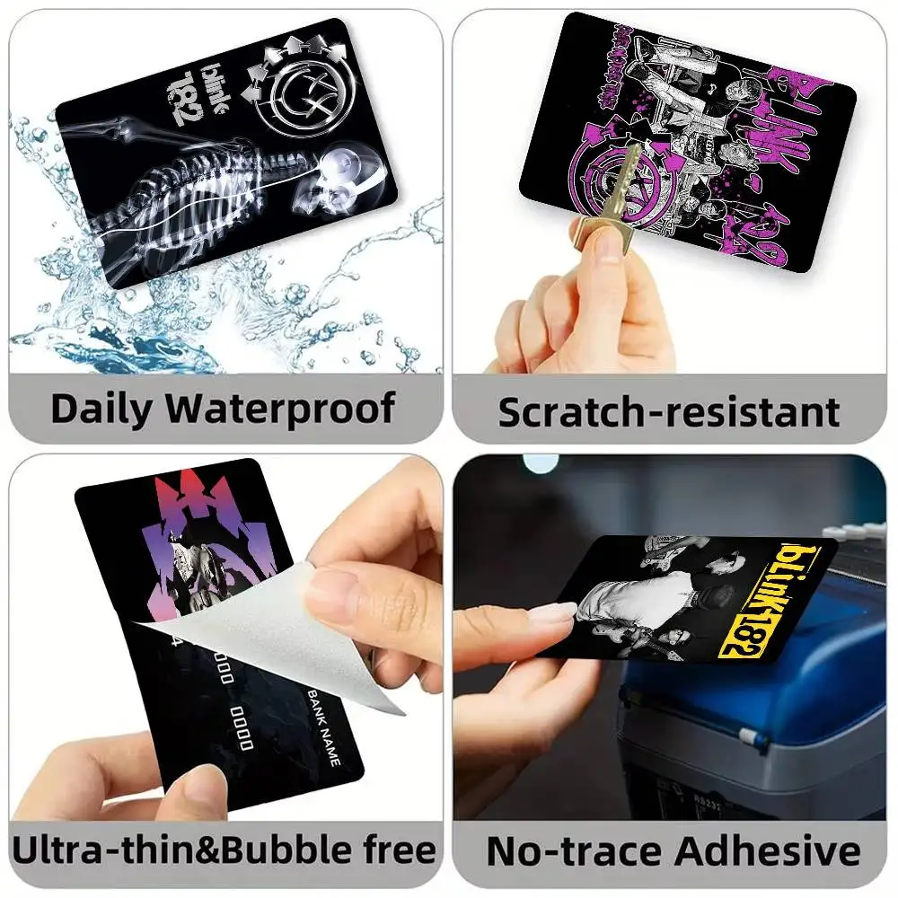 B-blink-182 Hot Band  Credit Card HD Stickers Small Chip Waterproof Sticker Game Card Decal Gift