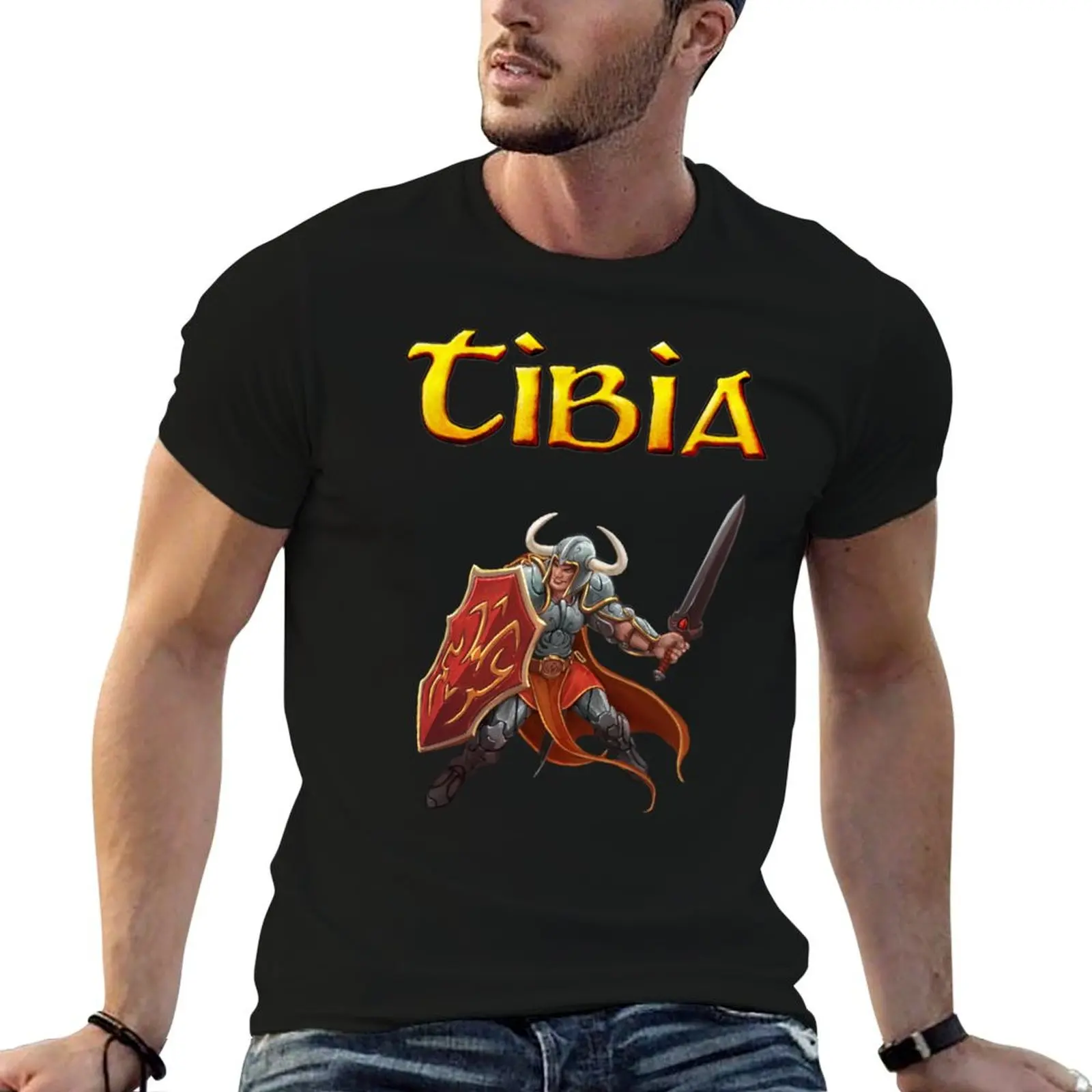 Tibia MMORPG Knight T-Shirt funny t shirts cotton man t shirt designer essential t shirt T-shirt