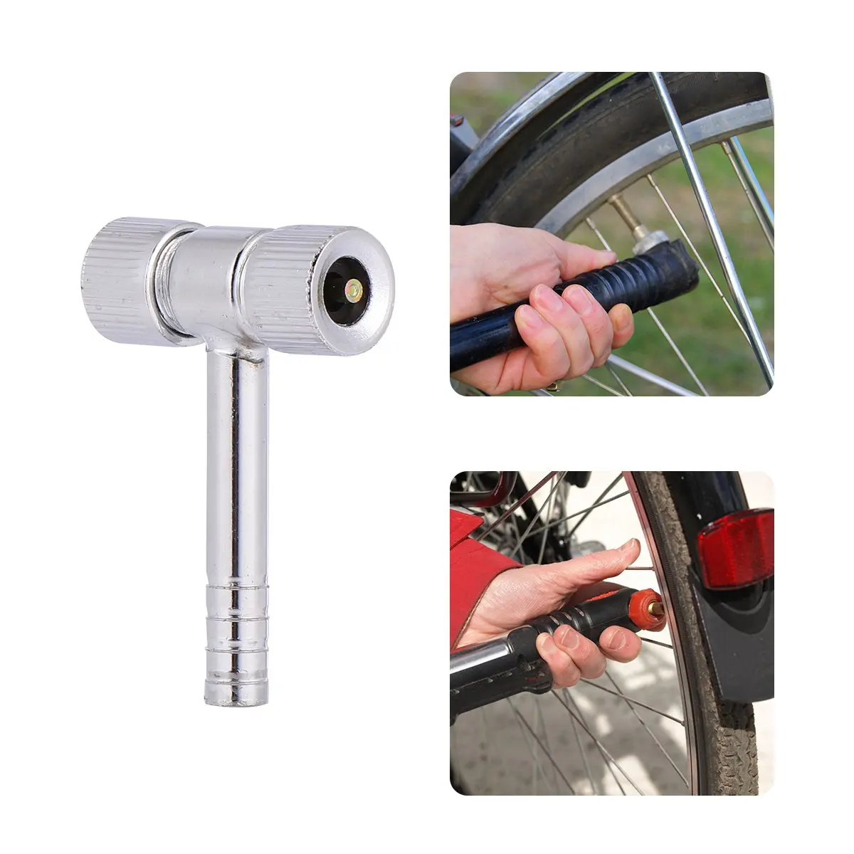 1Pcs Car Bike Tire Inflation Adapter Heavy-Duty Multi-Functional Inflation Connector for Electric Motorcycle Universal Fit Easy