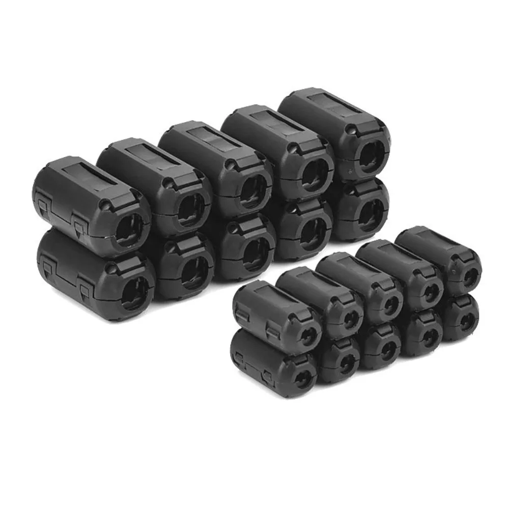 Ring Core Ferrite Bead Clamp Choke Coil EMI RFI Noise Filter Clip Snap for 3.5/5/7/9/13mm Black Cable Connector Filters Holder