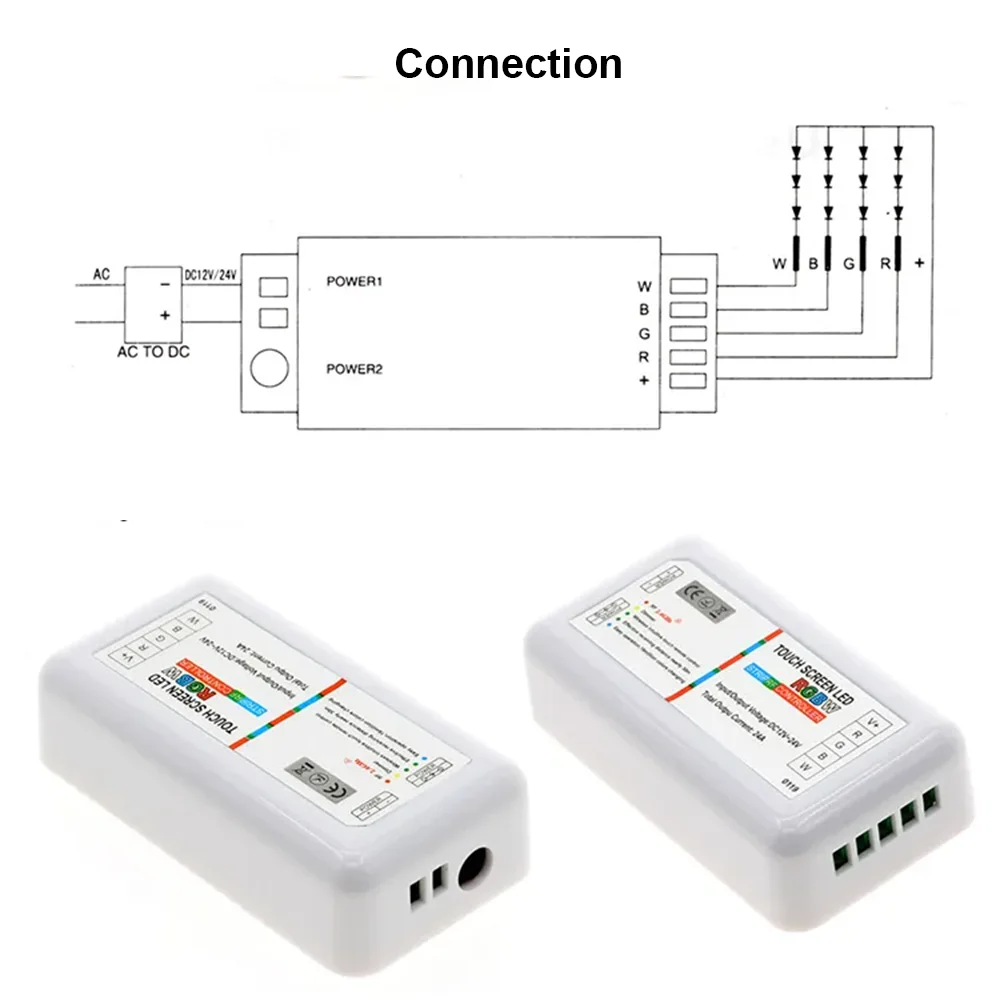 2,4G Радиочастотный пульт управления, контроллер управления яркостью RGBW, яркостью 2,4G, радиочастотный контроллер для зеркальной RGB-ленты
