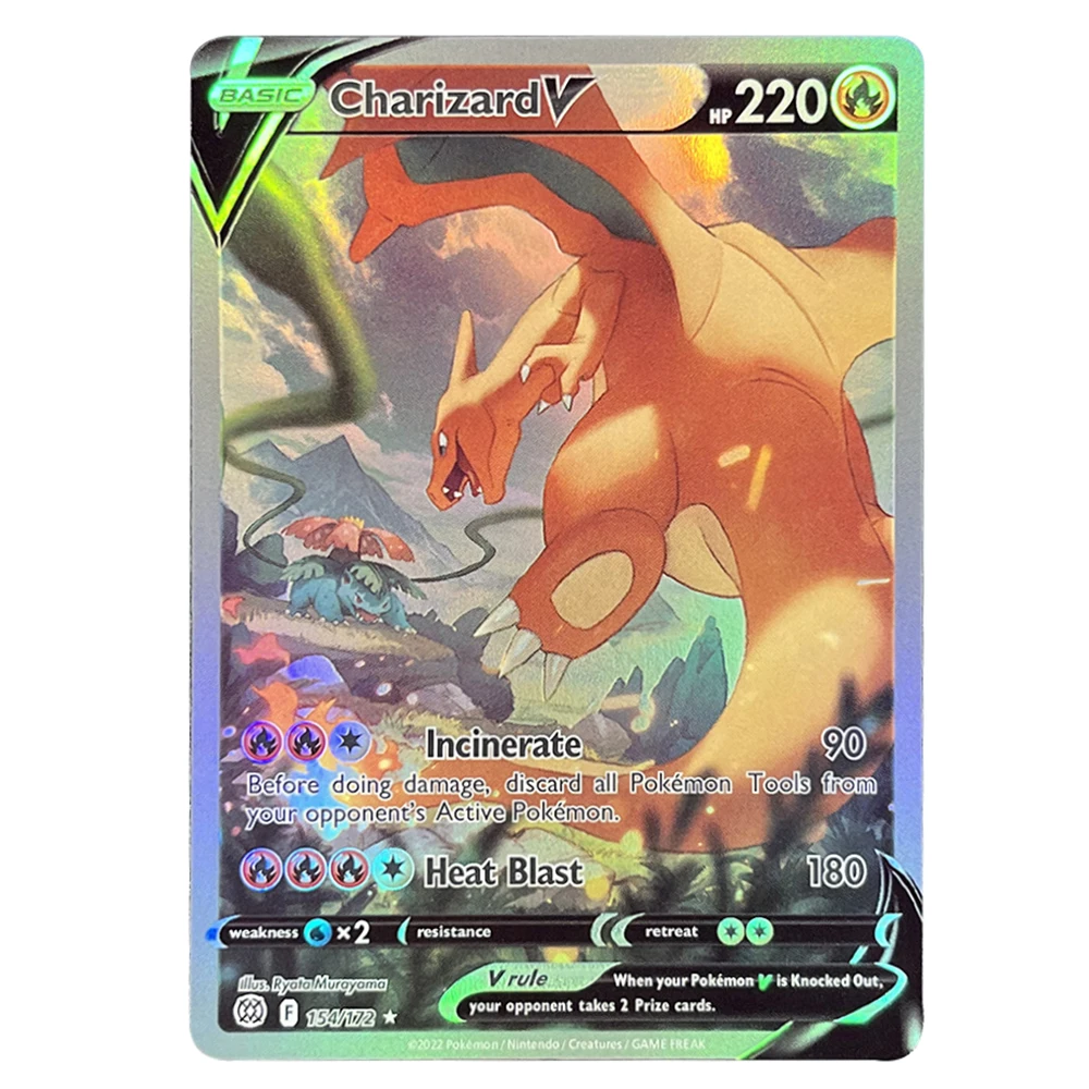 การ์ด PTCG โปรไซย์ อาร์เซียส บริลเลียนท์ สตาร์ส เก็นการ์ วีแม็กซ์ ชาริซาร์ด เอสเปียน บีดริล กลาเซียน วี ดาร์คเนส เอนเนอร์จี ทีซีจี ของขวัญ DIY