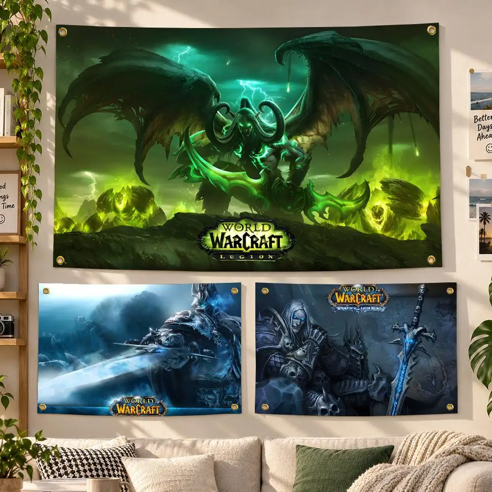 Gaming World Of Warcraft Horde Alliance Flags Personalized Banner Flag Room Dorm Camping Picnic Garage Bar Outdoor Wall Decor