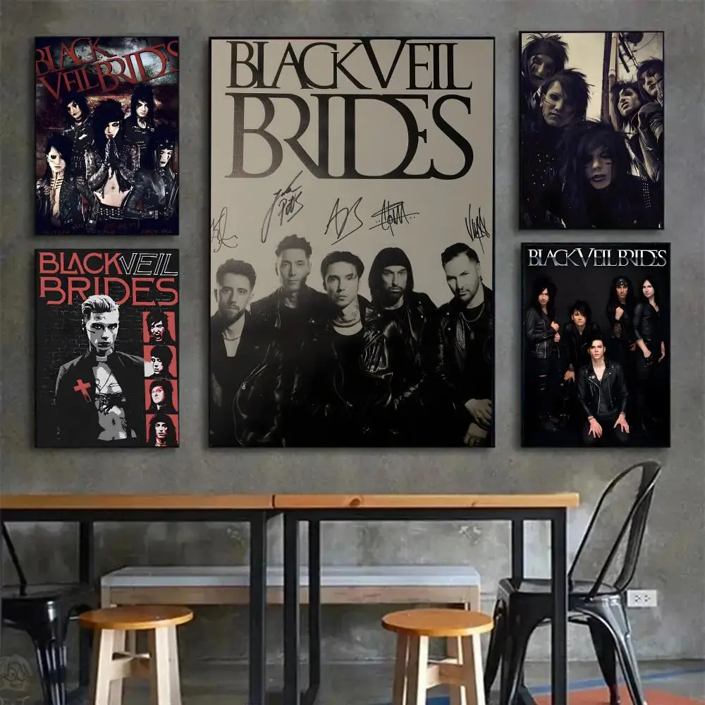 gothband rockmusic B-Black Veil Brides Poster Painting Wall Art Mural for Living Room Home Decor and Gifts