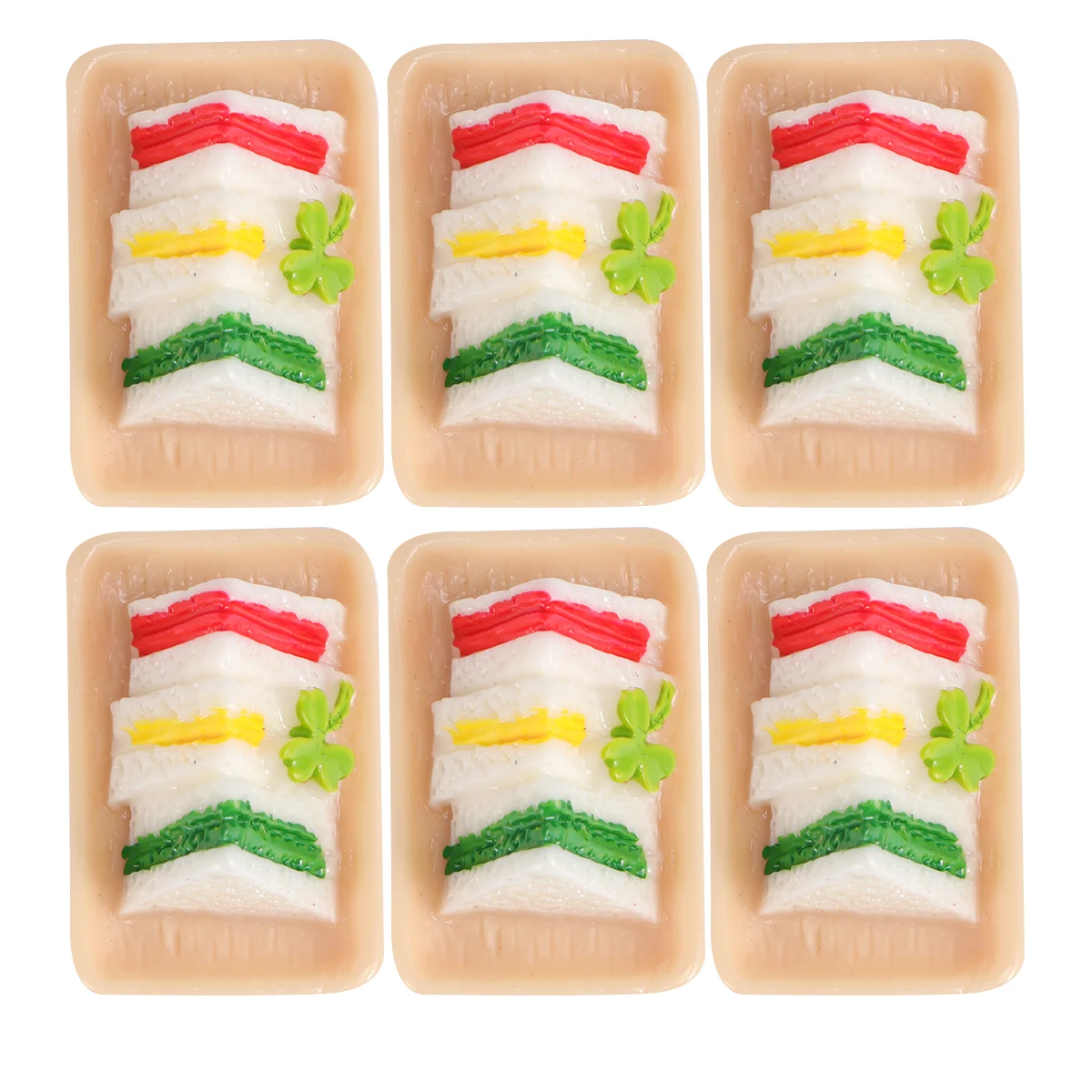 

6 Pcs Cakes Toy Small Wooden Dessert Miniature Food Figurines Desktop Model Ornament