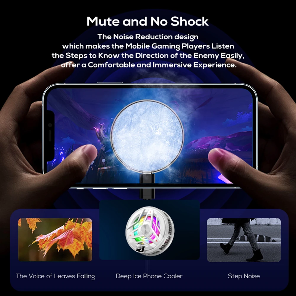 Elough FC68 الهاتف المحمول مبرد الثلج المغناطيسي مروحة التبريد المبرد ل PUBG الألعاب الخلفي كليب بالوعة الحرارة باردة للهواتف الذكية #3